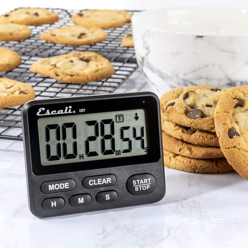 Escali Extra Loud Display Digital Kitchen Timer with Clock Mode, Recall Timer Magnetic Back...