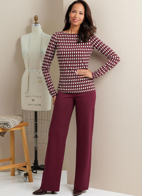 Butterick Misses' Close-Fitting Pullover Knit Tops and Pants Sewing Pattern Kit, Design Code B6966, Sizes 14-16-18-20-22...