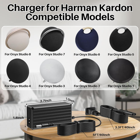for Harman Kardon Charger for Harman Kardon Speaker Onyx Studio 8 7 6 5 4 3 2 1 Wireless Speaker Power Cord for Harman Kardon Onyx Aura Studio 1 2...
