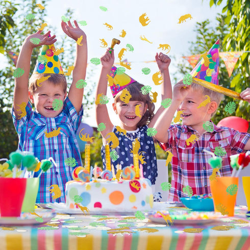 200 Pieces Safari Confetti Jungle Animal Table Confetti Gold Glitter Zoo Animal Shape Glitter Scatter for Baby Shower Birthday Party Supplies and ...