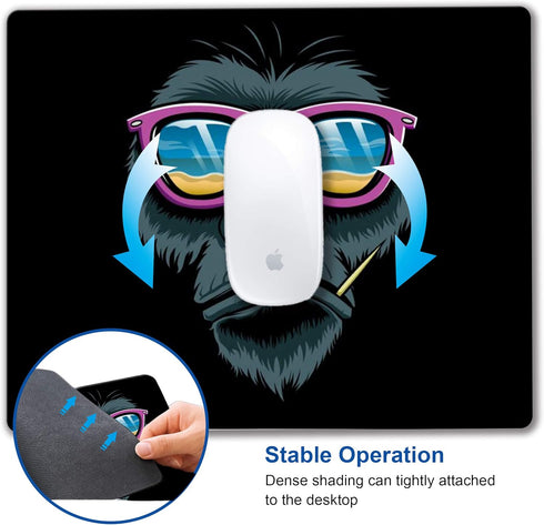 Mouse pad, computer mousepad with funny gorilla design, non-slip rubber mouse pad for home and office...