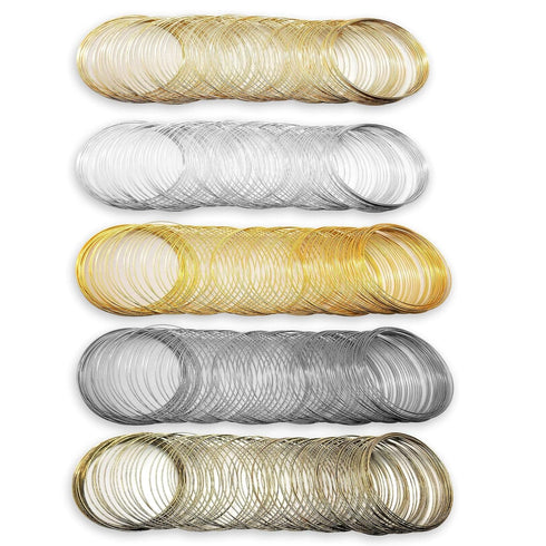 500 Loops Jewelry Wire Memory Beading Wire Steel Memory Wire Cuff Bangle Bracelet for Jewelry Making Supplies Art Creation Bracelet Necklace DIY C...