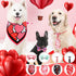 24 Pcs Valentine's Day Dog Bow Set includes 10 Pcs 4th of July Dog Bow Ties and 10 Pcs Dog Neckties, 4 Dog Bandana with Adjustable Pet Grooming Ac...