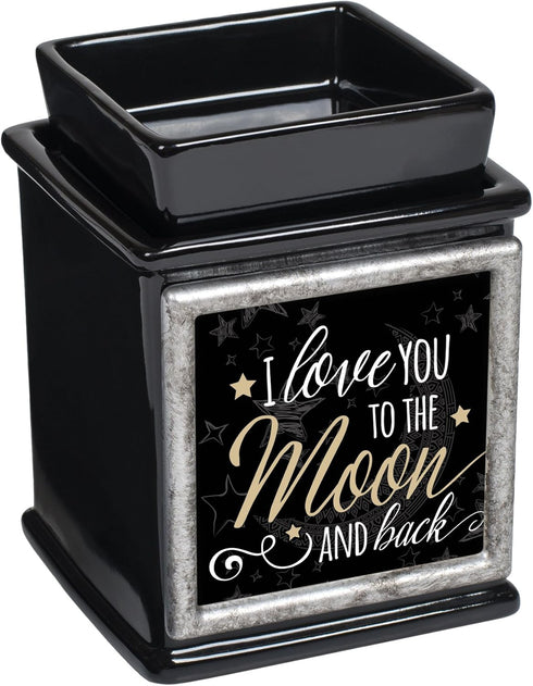 Elanze Designs Love You to The Moon Ceramic Glossy Black Interchangeable Photo Frame Candle Wax Oil Warmer...