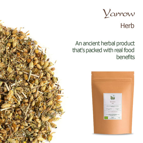 Yarrow Leaf And Flower Organic - Dried Achillea Millefolium Tea - 100g...