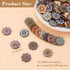 150Pcs 20mm Wooden Vintage Buttons, 2 Hole 3/4inch DIY Crafts Sewing Flower Painting Wood Buttons Octagon Coconut Shell Handmade Ornament Mixed Pa...