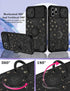 Goocrux (2in1 for iPhone 11 Pro Max Case Moon Plants Women Girls Cute Phone Cover Flower Heart Stars Space Design with Slide Camera Cover+Ring Fas...
