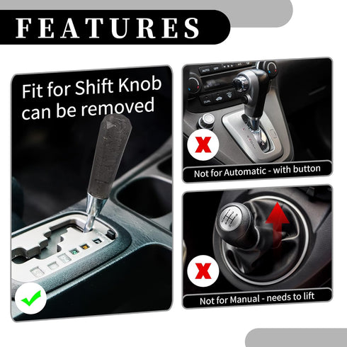 1 Set 15cm Universal Shift Knob - Car Gear Shifter Knob Faux Crystal with 2 Adapter for Automatic and Manual Vehicle - Acrylic Black...