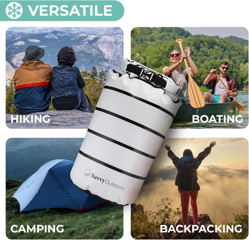 Savvy Outdoors Waterproof Dry Bag - Dry Bags for Food & Gear, Stuff Sacks for Backpacking and Camping Equipment, Waterproof Bag for Beach, Boating...