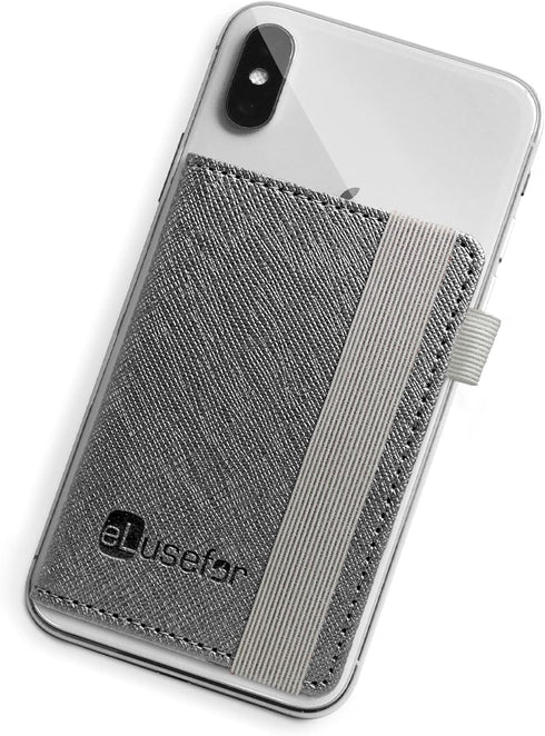 Stick-On Phone Wallet for Back of iPhone or Android Case | 6 Sleeve Credit Card Holder - Pocket for Cards, Money & ID - Built-in Stand - Waterproo...