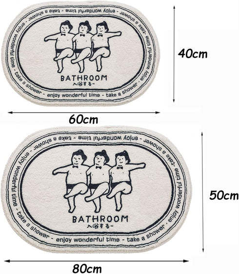 Funny Bath Mats Cute Cartoon Bath Rugs Soft Non Slip Bathroom Door Mat Floor Carpet Bedroom Durable Living Room Kitchen Doormat Area Rug Runner Ru...