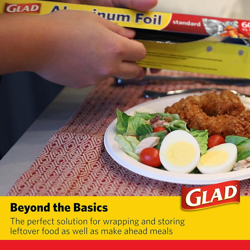 Glad Aluminum Foil, 60 Square Feet | Aluminum Foil For Grilling, Roasting, Baking...