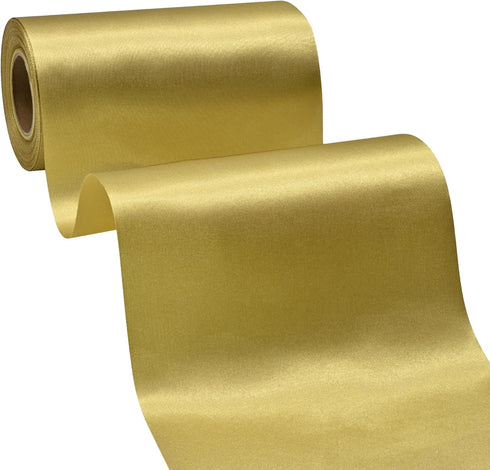 Wide Gold Satin Ribbon 6 Inch x 25 Yards Solid Fabric Ribbon for Cutting Ceremony kit Grand Opening Wedding Birthday Party Decoration Bows Chair s...