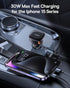 Baseus USB C Car Charger, 60W Retractable Car Charger, 3 in 1 Fast Car Charger, Compatible with iPhone 15/14/13/12 Pro Max, Plus, Samsung Galaxy S...