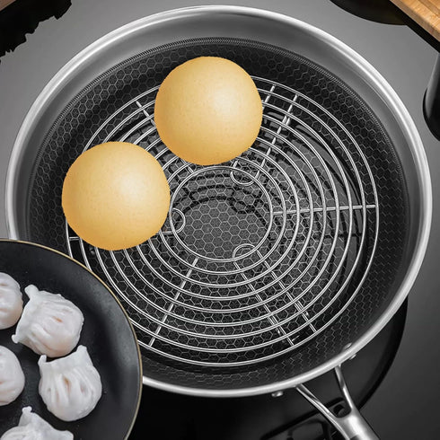 Round Steamer Rack and Cooling Rack,Stainless Steel Pot Trivet, Cooking Rack,Wire Steamer Kettle Rack Holder, Air Fryer Cooking Steamer Rack for B...