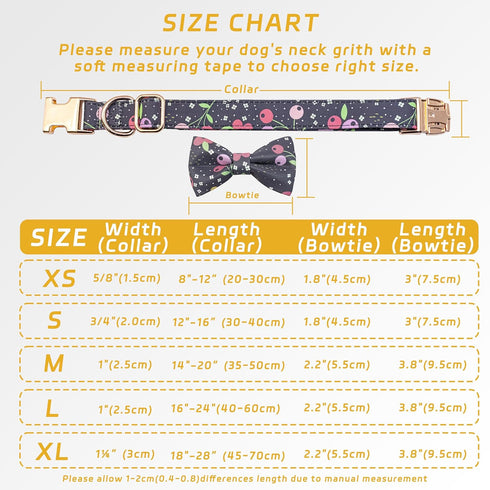 Dog Bow Tie Collar, Adjustable Soft Cotton Bow Tie Puppy Collar with Metal Buckle, Detachable Bow Tie Pet Collar for Small Medium Large Dogs(Black...