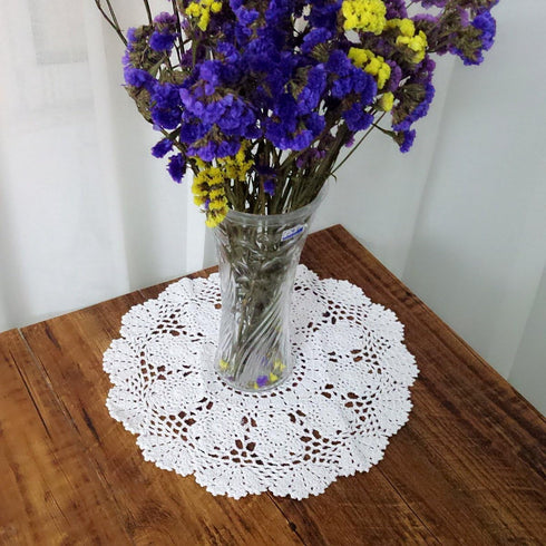 Laivigo New Handmade Crochet Lace Round Table Cloth Doilies Doily,16 Inch,White...