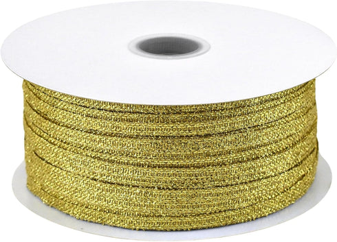 Nylon Taffeta Metallic Ribbon, 100 Yards, 1/8-inch - Gold...