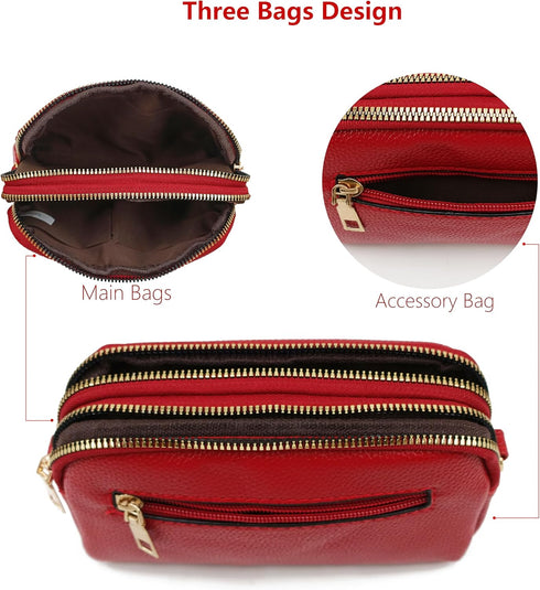PORT&LOTUS Crossbody Bags for Women Small Purses for Women Cross Body Purse with Adjusted Strap...