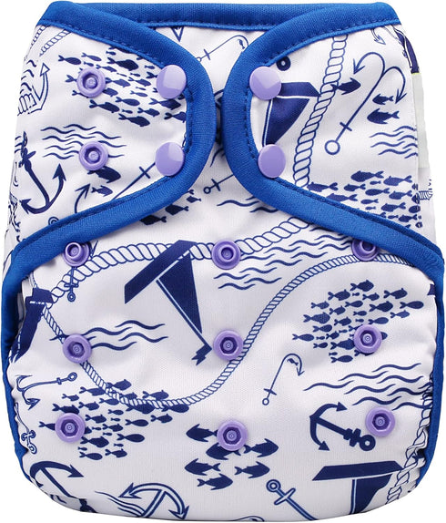 OsoCozy One Size Cloth Diaper Covers - Adjustable Snap Fit & Double Leg Gussets for Baby Boys & Girls from 8-35 Pounds. Use with Prefold, Flat or ...