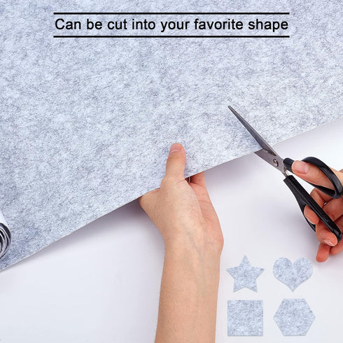BENECREAT 15.5 x 78.5" Gray Back Adhesive Felt Sheets Fabric Sticky Sheets Fabric Peel Stick for DIY Costume Making and Jewelry Box...
