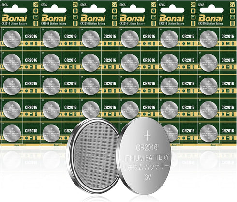 BONAI CR2016 Battery 3V Lithium Battery Coin Button Batteries 30 Count...