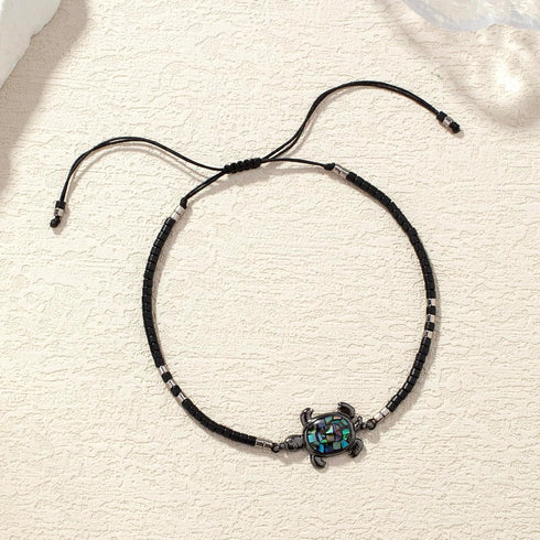 KELITCH Abalone Shell Beaded Bracelet Adjustable Turtle Friendship Wrap Bracelet Tropical Beach Sand Miyuki Bracelet Bangle...
