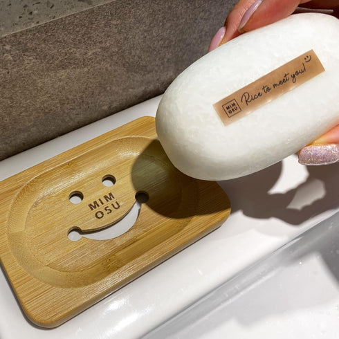 mimosu Bamboo Soap Dish with Drain - Wooden Holder for Shampoo Bars, Eco-Friendly Bathroom Tray, Zero Waste...