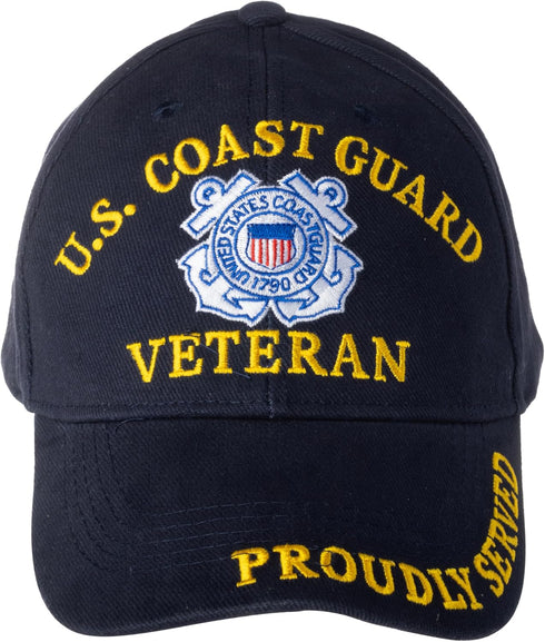 U.S. Coast Guard Veteran Proudly Served Hat Cap Blue...