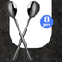 HANSGO 8PCS Stainless Steel Spoons, Dinner Spoons with Long Handles 8.5 Inch Soup Spoons Table Spoons Black for Kitchen Home...