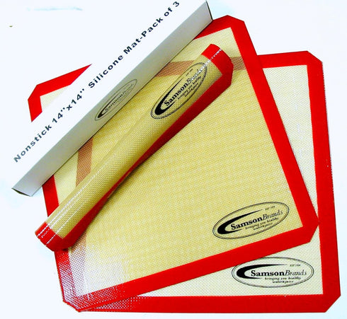 3-Pack Premium Silicone 14" x 14" Non-Stick Generic Dehydrator Re-Usable Sheets for Excalibur, L'equip, Sedona - Make Fruit Leathers with Easy Cle...