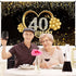 Happy 40th Anniversary Banner Backdrop Decorations, Large Wedding Background Sign Decor, Black Gold 40 Year Photography Photo Props Party Supplies...
