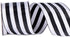 2.5inch Wide 10 Yards wired gift wrapping ribbon black White stripe wired ribbon for gift wrapping crafts DIY Christmas Tree Decor, wreaths, Bows ...