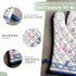 Maison d' Hermine 100% Cotton Oven Mitt & Pot Holder Set (7.5"x13" & 8"x8") Heat Resistant BBQ Cooking Gloves with Loop, Baking, Grilling, Kitchen...