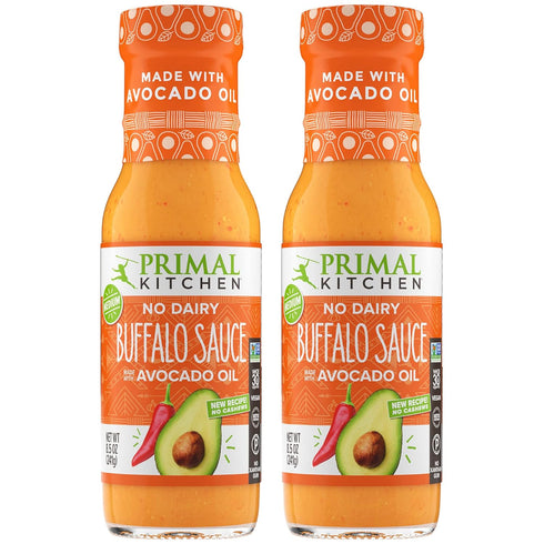 Primal Kitchen No Dairy Buffalo Sauce, Made with Real Ingredients Like Avocado Oil, No Cane Sugar or Corn Syrup, Pack of 2...