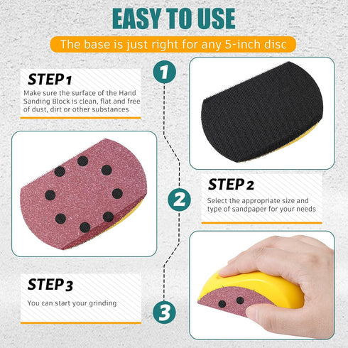 4 Pcs 5 Inch Hook and Loop Mouse Hand Sanding Block Hand Sander Block Sanding Mouse for Wood, Furniture Restoration, Home, Automotive Body, Woodwo...