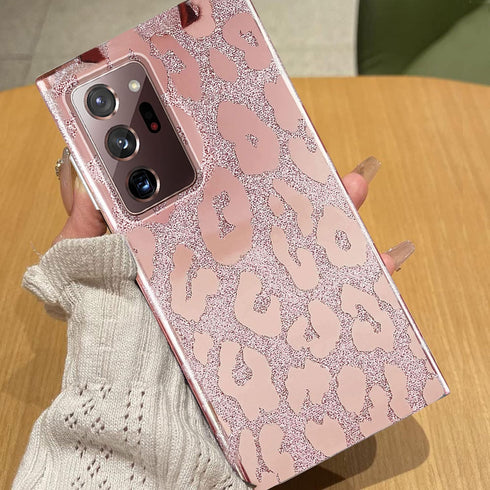 J.west Samsung Galaxy Note 20 Ultra Case 5g,Luxury Glitter Metallic Leopard Print Design Soft Slim Protective Phone Cases for Women Girls Clear TP...