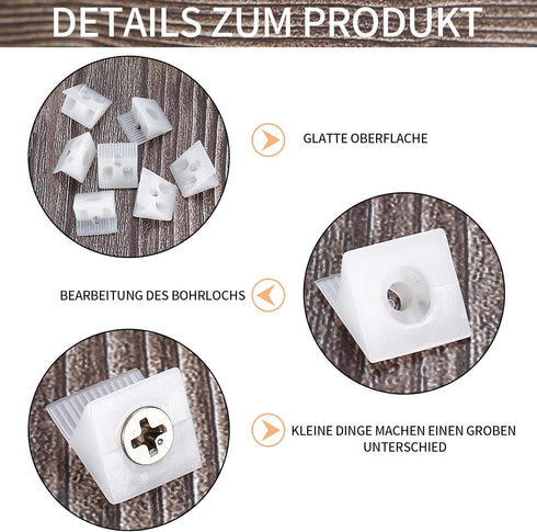 120 Pcs Drawer Wedges with Screws, Drawer Bottom Support Brackets, Fixing Mending Wedges, Plastic Angle Code Bracket Fasteners, Drawer Reinforceme...