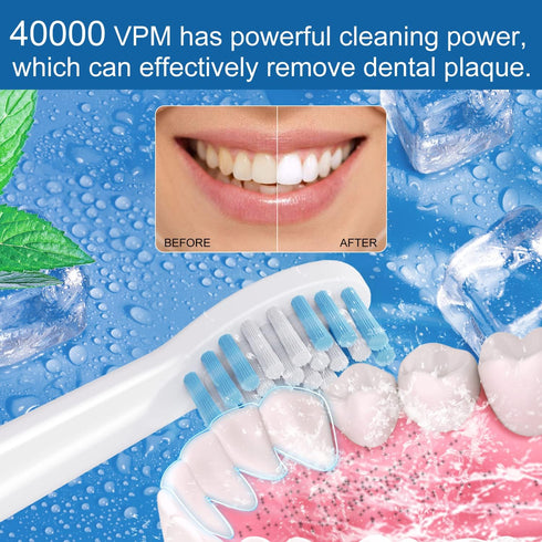 electric toothbrush, with 8 replacement brush heads and 1 travel box,sonic toothbrush for Adults and Kids,Portable rechargeable toothbrush for tra...