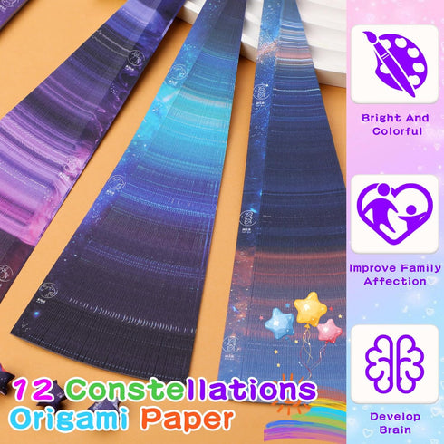 Star Origami Paper,Star Paper Strip,12 Different Constellations Origami Stars Paper Strips Paper Stars Lucky Star Decoration Paper Star Strips DIY...