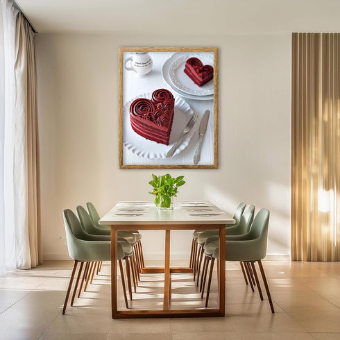Posterizer 1 pcs-heart-shaped cake cute Valentine's day poster -2-Romantic Art-Holiday Poster Collection-Gift for Couples boyfriend girlfriend Hus...