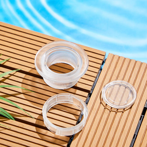 Sadnyy 2 Sets Parasol Umbrella Hole Ring Plug and Cap Set Outdoors Deck Table Hole Cover Insert Thicker Umbrella Plug for Patio Table Yard (Clear)...
