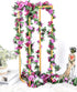 Miracliy 9Pcs 74FT Purple Flower Garland Artificial Rose Arch Vines Fake Spring Floral Garland for Flower Wall Backdrop Wedding Mothers Day Garden...