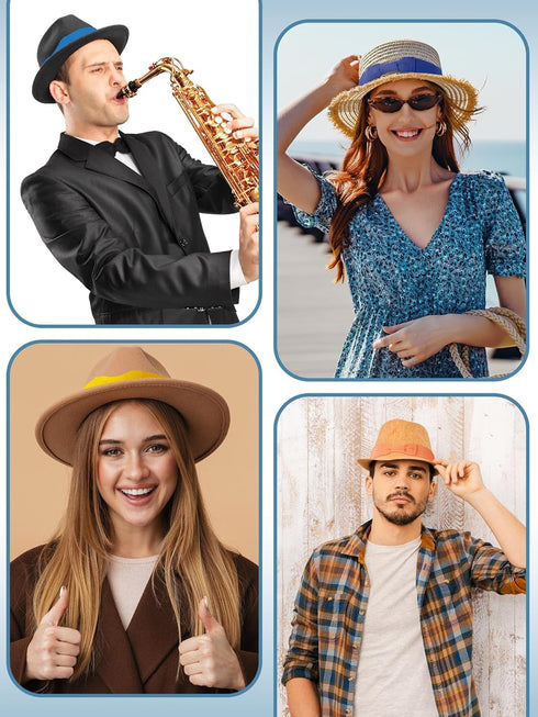 6 Pcs Stretchable Bowknot Hat Band Cowboy Hat Bands for Women Fedora Hat Bands Hat Ribbon Panama Straw Hat Accessories...