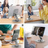 2PCS Cell Phone Stand, Multi-Angel Adjustable 360° Rotation Non-Slip Metal Phone Stand Compatible with iPone Android Smartphone and Tablet(Grey&Gr...