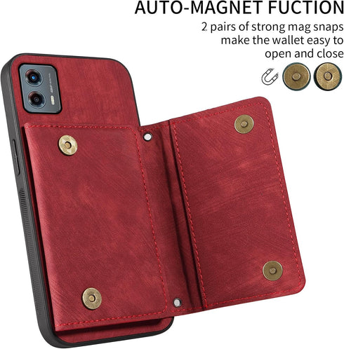 Phone Case for Motorola Moto G 5G 2023 Wallet Cover with Crossbody Shoulder Strap and Leather Credit Card Holder Pocket Slim Stand Cell Accessorie...