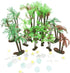 Allazone 42 PCS Coconut Palm Tree, 20 PCS Mini Plastic Artificial Palm Tree, 22 PCS Shell and Starfish for Cupcake Topper, Cake Decorations, Aquar...