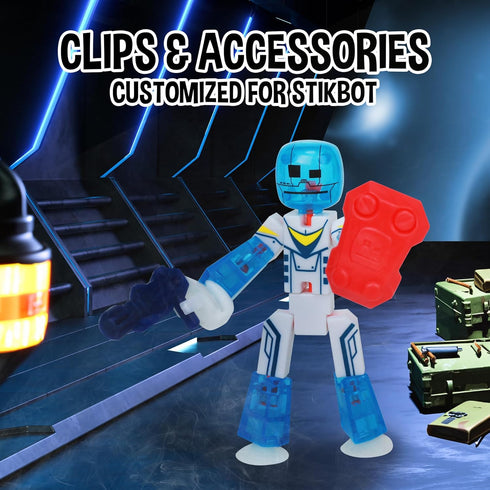 Zing StikBot Zingtannica Action Pack - Collectible Action Figures and Accessories, includes 1 Stikbot, 1 Set of Accessories, Stop Motion Animation...