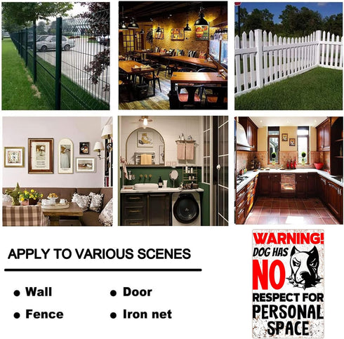 Beware Of Dog Signs For Fence Dog Has No Respect For Personal Space Tin Sign Dog Guard Warning Metal Signs Funny Security Sign Outdoor Decor Gifts...