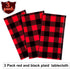 Breling Christmas Buffalo Plaid Table Cover, Red and Black Lumberjack Checkered Tablecloth Xmas Plastic Gingham Table Cover Disposable Tablecloth ...